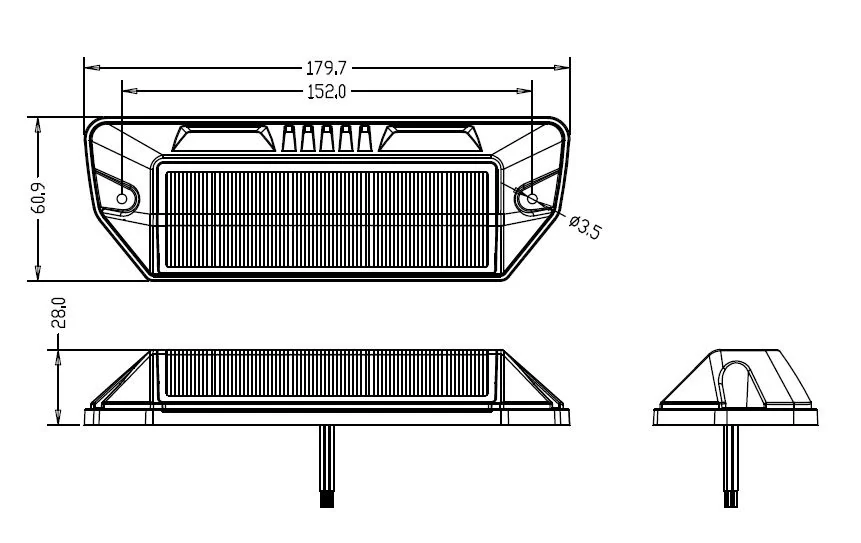 PREDATOR oranžový 6x2W + pracovné svetlo, 12-24V, čierne, ECE R65
