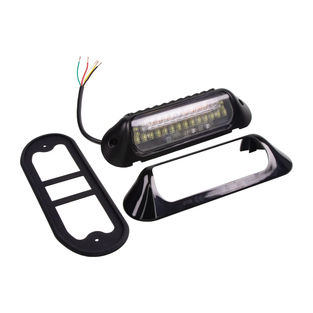 LED svetlo nástenné s výstražným svetlom, čierne, 35W, ECE R65