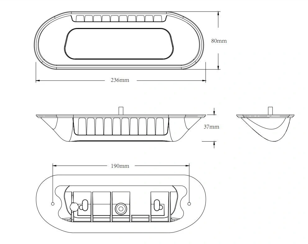 LED svetlo nástenné, čierne, 48W, ECE R10, R23