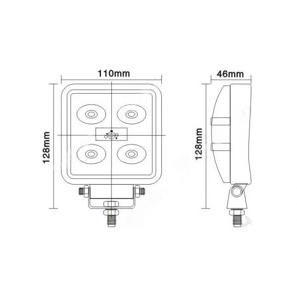 LED svetlo štvorcové, 5x3W, 128x110mm