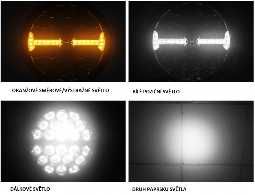 LED svetlo guľaté s pozičným a výstražným svetlom, 140W, ECE R65, R10, R148, R149