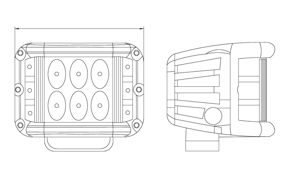 LED svetlo hranaté, 6x5W + 6x3W , ECE R10, 180°