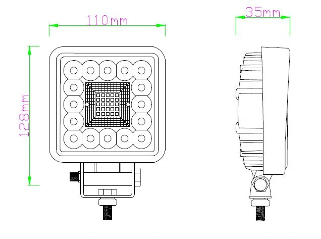 LED svetlo hranaté, 41x3W, ECE R10