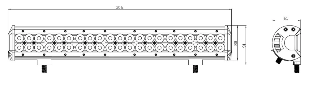 LED rampa, 42x3W, 506x80x65mm, ECE R10