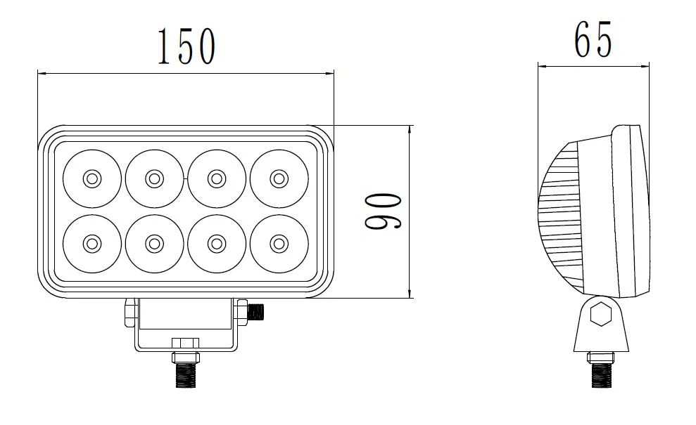 LED svetlo obdĺžnikové, 8x3W, ECE R10 150 x 90 mm
