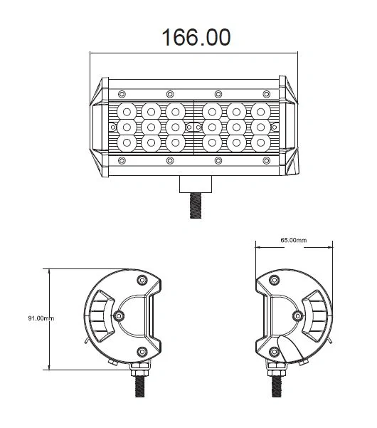LED svetlo, 18x3W, 166mm, ECE R10