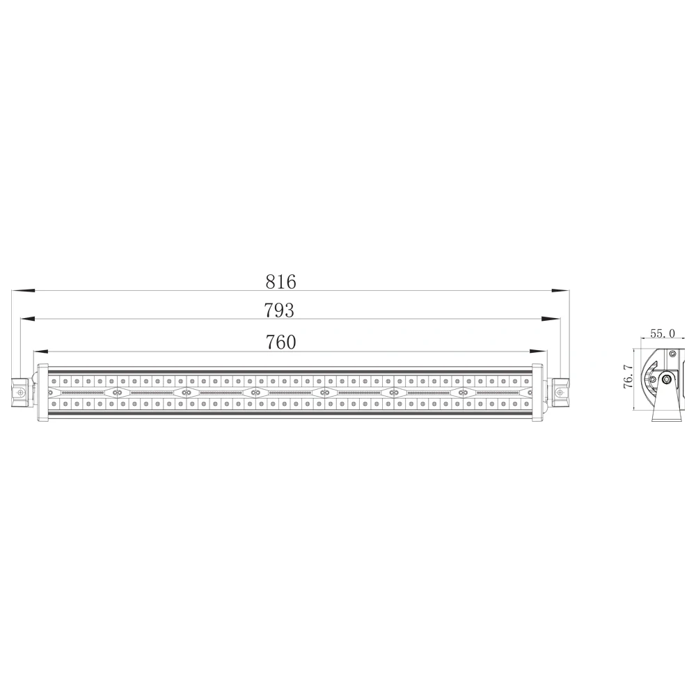 LED rampa, 210x3W, 760mm, ECE R10