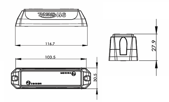 PROFI výstražné LED svetlo vonkajšie, modré, 12-24V, ECE R65