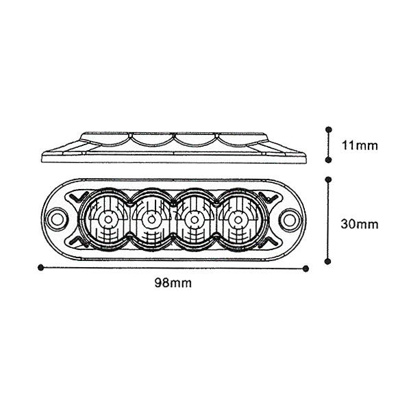 PREDATOR 4x3W LED, 12-24V, oranžový, ECE R65