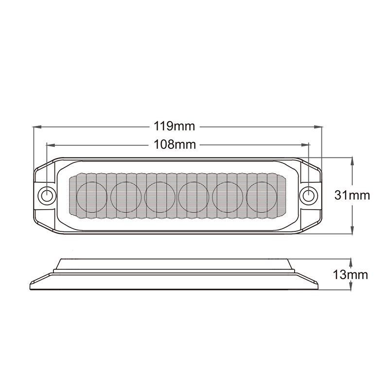 PROFI SLIM výstražné LED svetlo vonkajšie, oranžové, 12-24V, ECE R65