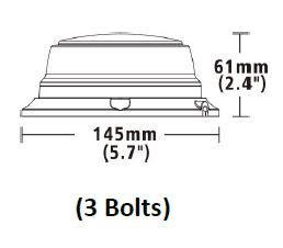 LED maják, 12-24V, 12x1W oranžový, pevná montáž, ECE R65