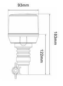 LED maják, 12-24V, 64x0,5W, oranžový, na držiak ECE R65 R10