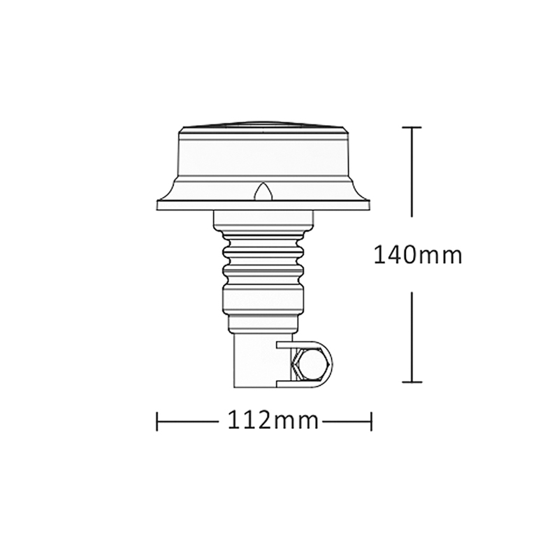 LED maják, 12-24V, 18x1W oranžový na držiak, ECE R65 R10
