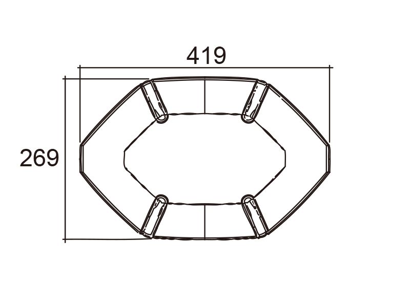 LED rampa 419mm, oranžová, magnet, 12-24V, ECE R65