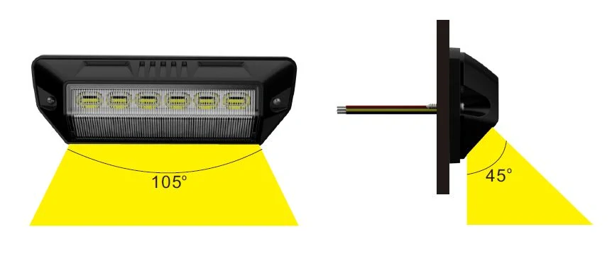 PREDATOR oranžový 6x2W + pracovné svetlo, 12-24V, čierne, ECE R65