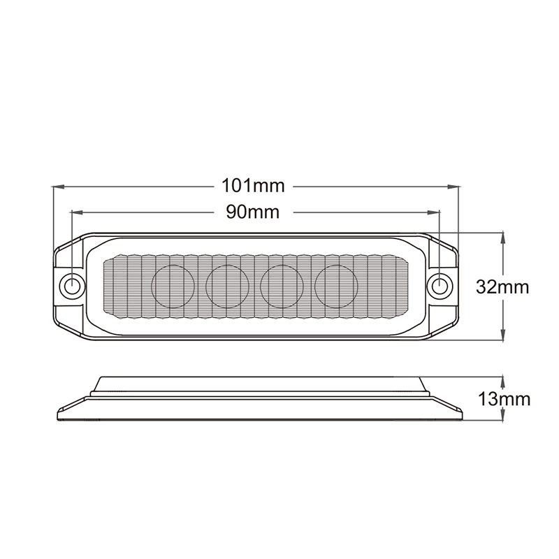 PROFI SLIM výstražné LED svetlo vonkajšie, oranžové, 12-24V, ECE R65