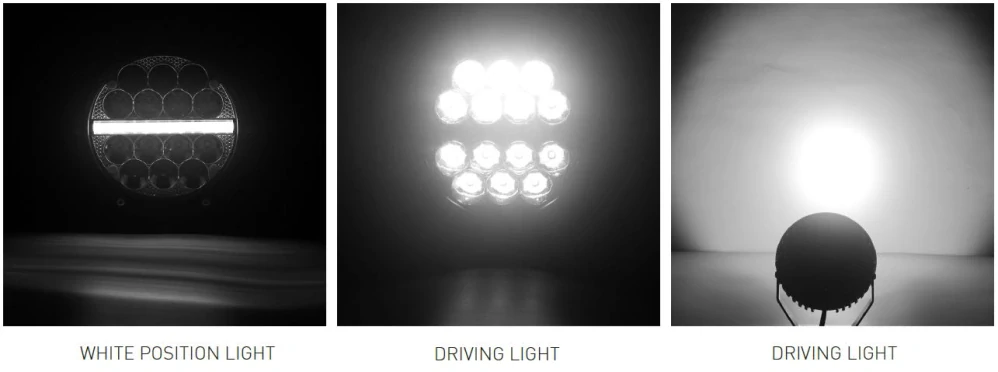 LED svetlo guľaté s pozičným svetlom, 14x5W, ECE R10, R148, R149