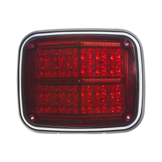 Výstražné LED svetlo obdĺžnikové, 12/24V, červené