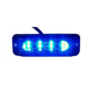 LED výstražné svietidlo 4 LED modrá ECE R10 R65 LW0034