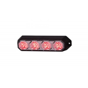 Výstražné svietidlo 4 LED 12 / 24V červené L2312