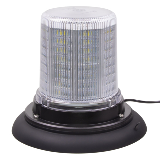 LED maják, 12-24V, 128x1,5W biely, magnet, ECE R10