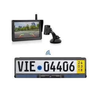 SET bezdrôtový digitálny kamerový systém s kamerou v SPZ so solárnym napájaním a monitorom 5"
