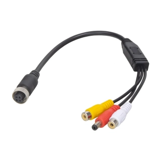 Kábel video 4pin samica / RCA samica + DC