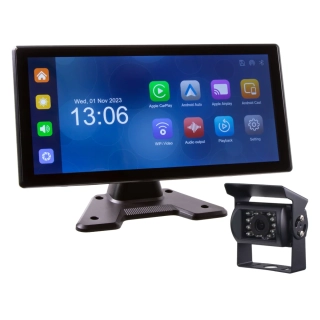Set monitor 10,36" 4x 4PIN s Apple CarPlay, Android auto, Bluetooth, DVR, + kamera + 15m kabelSet monitor 10,36" 4x 4PIN s Apple CarPlay, Android auto, Bluetooth, DVR, + kamera + 15m kábel