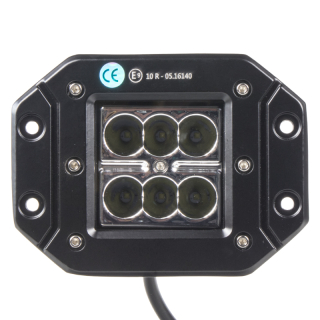 LED svetlo hranaté, 6x3W, 122x91x68mm, ECE R10