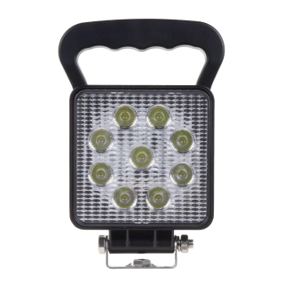 LED svetlo hranaté, 9x3W, 110x110x35mm, vypínač, ECE R10